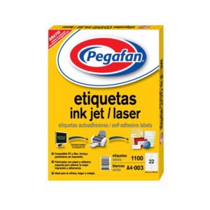Etiqueta Inkjet Pegafan A4-003 2599 Paquete X 1100 Und