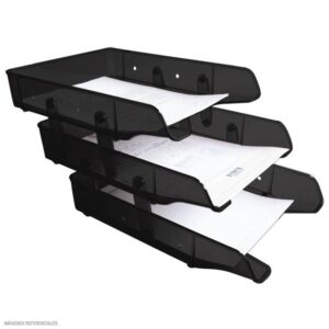 Bandeja Portapapel Artesco Premium 3 Pisos Negro