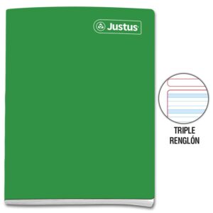 Cuaderno Triple Renglón Con Sombra Deluxe Justus A4 Colores Surtido 80 Hojas