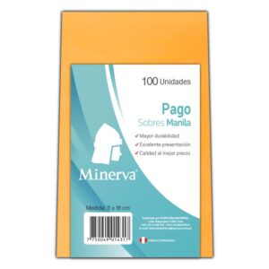 Sobre Manila Minerva Pago Paquete X 10 Und