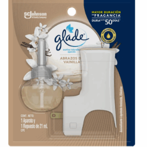 Ambientador Glade Aceite Abrazos Vainilla Envase 21 mL + Unidad Eléctrica