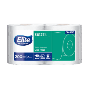 Papel toalla Elite jumbo classic blanco rollo x 200 mt
