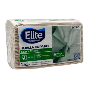 ELITE PAPEL TOALLA INTERFOLIADAS UNA HOJA X 250 UN ECO NATURAL (361710)