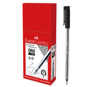 Bolígrafo 060 Faber Castell cjax12 Negro/Azul/Rojo