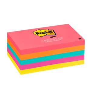 Post it 655 x 500 hojas x 5 colores surtidos 76 x 127 mm 3M