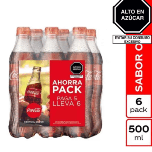 Gaseosa COCA COLA Sabor Original Botella 500ml Six Pack